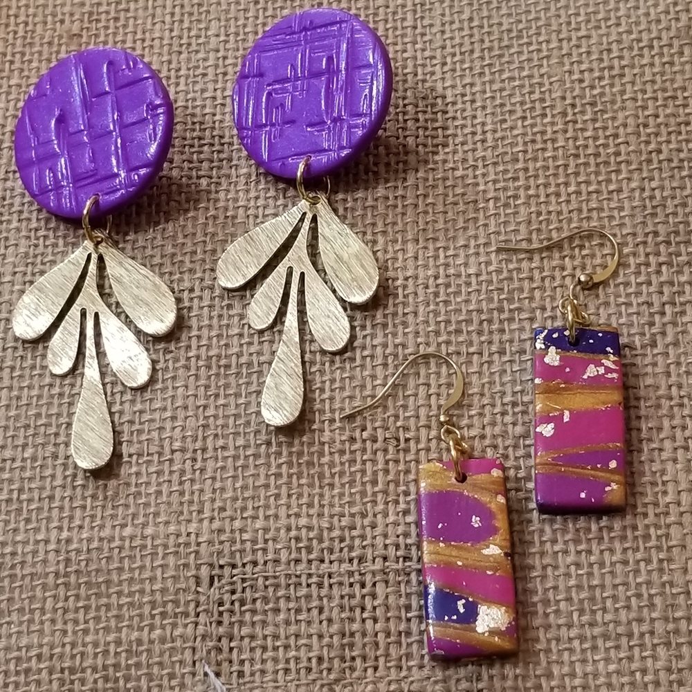 Handcrafted clay earrings